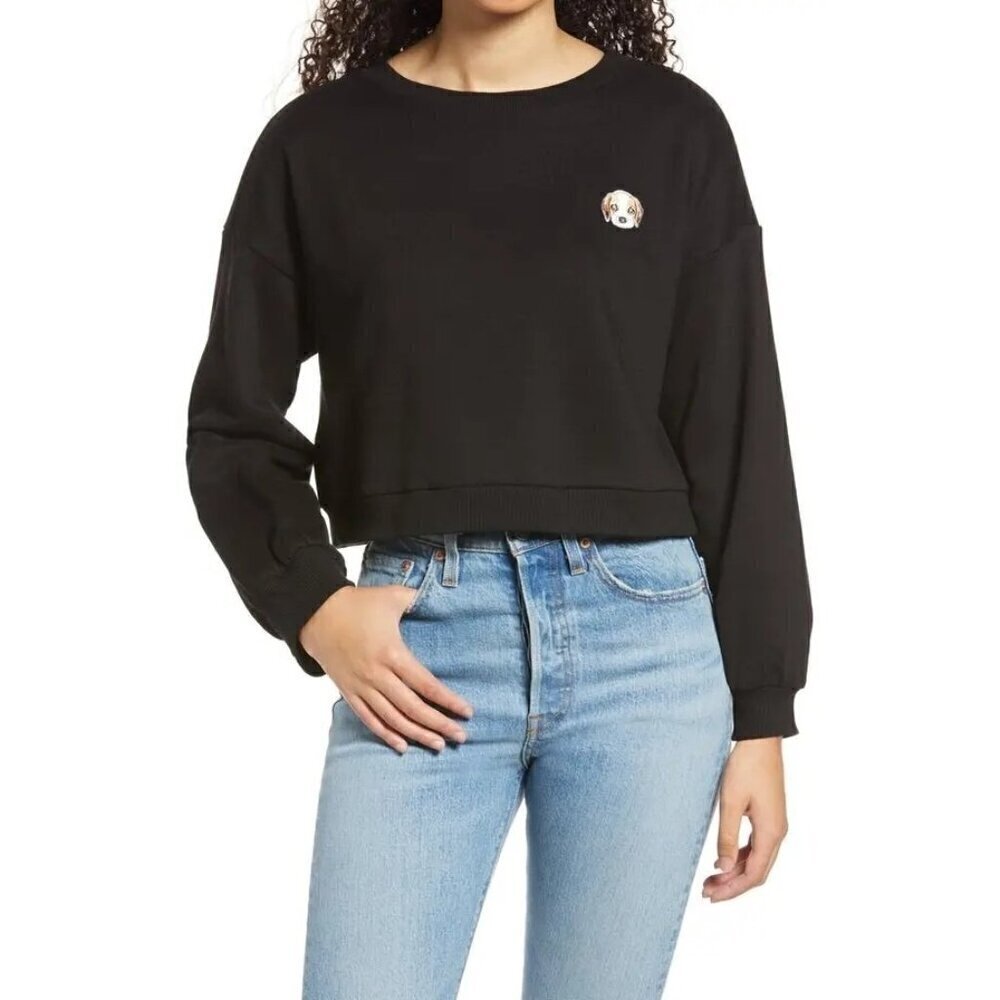 Bp Black Crop Dogs Sweatshirts Beagle